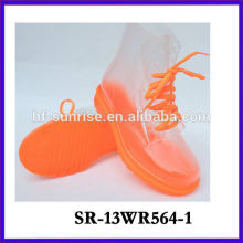 SR-13WR564-1 2014 transparente Jelly Stiefel drucken Gummiregen Stiefel über Schuh Gummistiefel